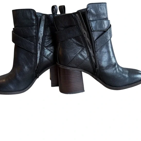 Crown Vintage Courla Bootie Side Buckle & Zipper Leather Ankle Boots NIB Size 8 - Picture 2 of 9